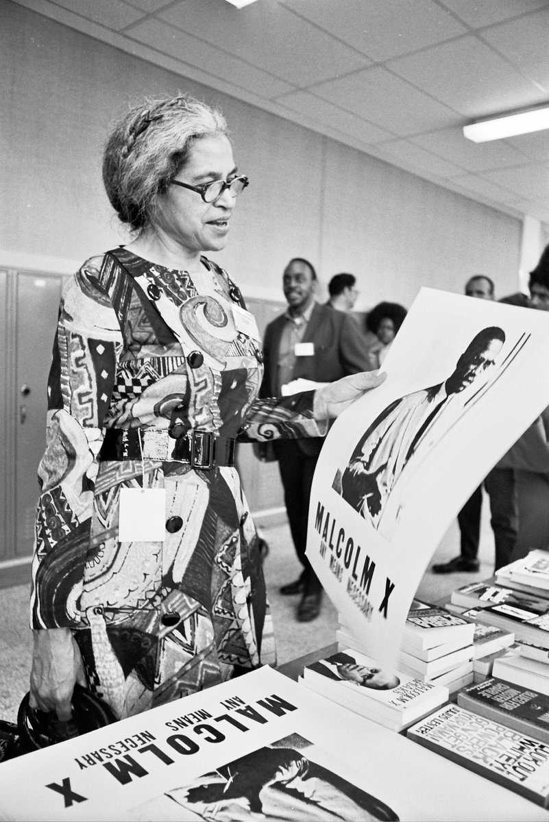 On Malcolm X's birthday, I think about him &amp; Rosa Parks.They meet for the first time in 1963 because he puts out the word he wants to meet her. Courage needs courage; activists need other activists.  He talked about 2 civil rights activists with awe-Rosa Parks &amp; Fannie Lou Hamer.