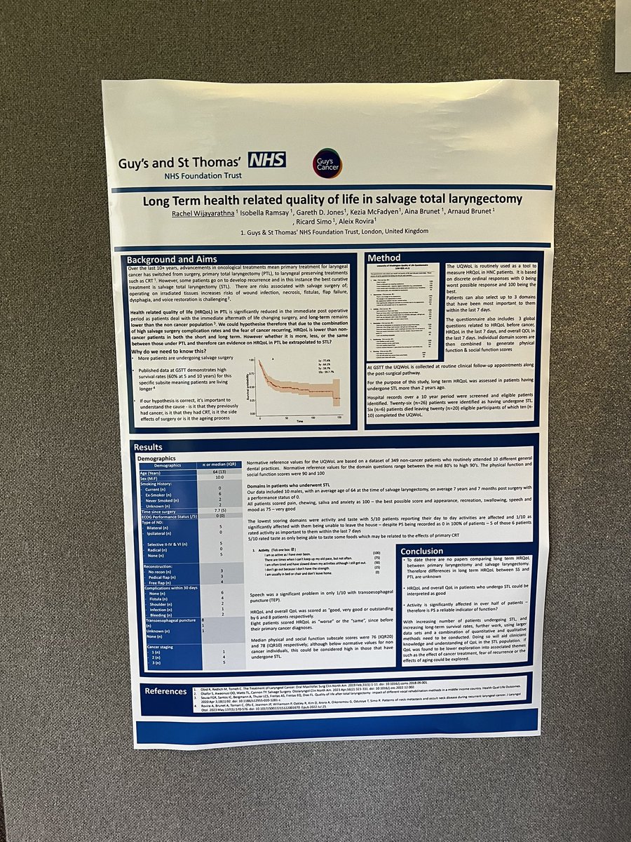 RachelSH's tweet image. Proud to be showcasing the work of the H&N physio team @GSTTnhs today @BAHNOOfficial