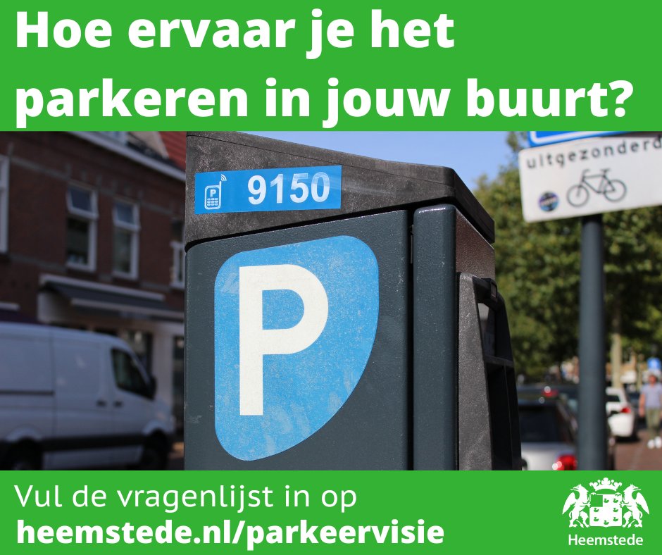 Hoe gemakkelijk vind jij een 🅿️ parkeerplek in de straat, buurt of bij winkels? Hoe ervaar jij of jouw bezoek het parkeren? 🚗 
👉 Vul de vragenlijst in op heemstede.nl/parkeervisie 
#parkeren #parkeerplaats #heemstede