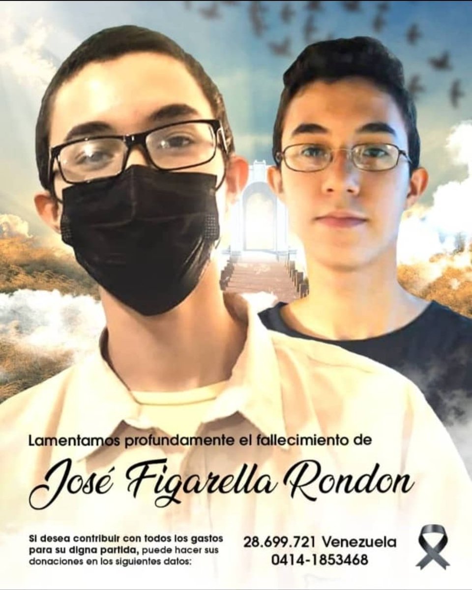 Marcoslimamd's tweet photo. Cuánto pesar nos genera el fallecimiento de este joven, a quien conocí porque fue compañero en primaria de mi hija. Lo recuerdo como un niño inteligente y educado. Mis palabras de condolencias para sus Padres y familiares. Dios tenga a José Manuel en su santa gloria 🙏 https://t.co/eXQCHvejzq