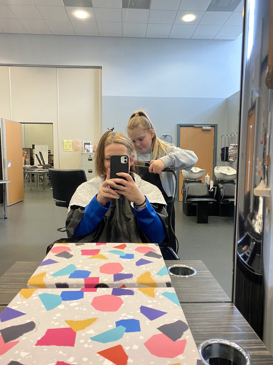 When your S1 asks if you’d like a wash and blow dry in your free period… I mean is that even a question?! Great first time in the salon - I will definitely be back! Well done Kayla #aspire