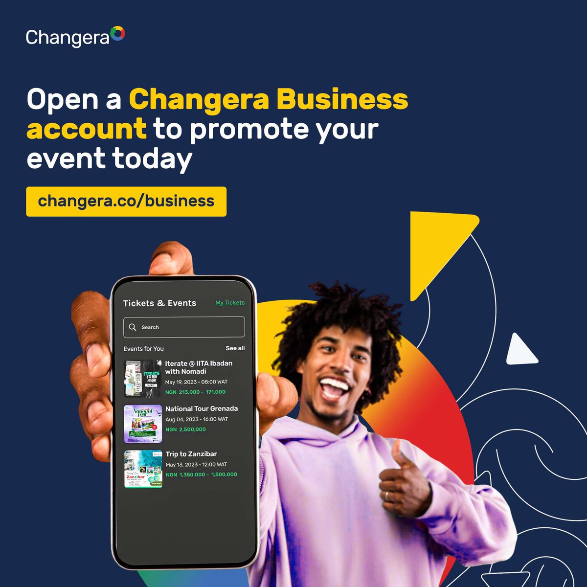 ChangeraApp's tweet photo. Promotion to Physical events and webinars are available for businesses on the Changera. 

📌Leverage our thousands of users and followers to drive traffic and ticket sales to your upcoming events. 

📌Save costs and receive data on customers who purchase tickets to better plan ahead for your next events.

📌Open a Changera Business account, get verified and start selling your event tickets 

https://t.co/vXgVBfEhnD