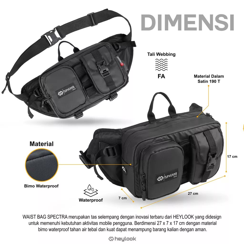 WAIST BAG SPECTRA WATERPROOF. Tas selempang inovasi terbaru didesign untuk memenuhi kebutuhan aktivitas sehari hari. Bahan bimo waterproof. 130.000
DM/ wa.me/6281215159779
#PerwirausahaPemula 
@OfficialAsoppsi
@ajengcute16__
@BachdarWaty 
@Delta_tofu