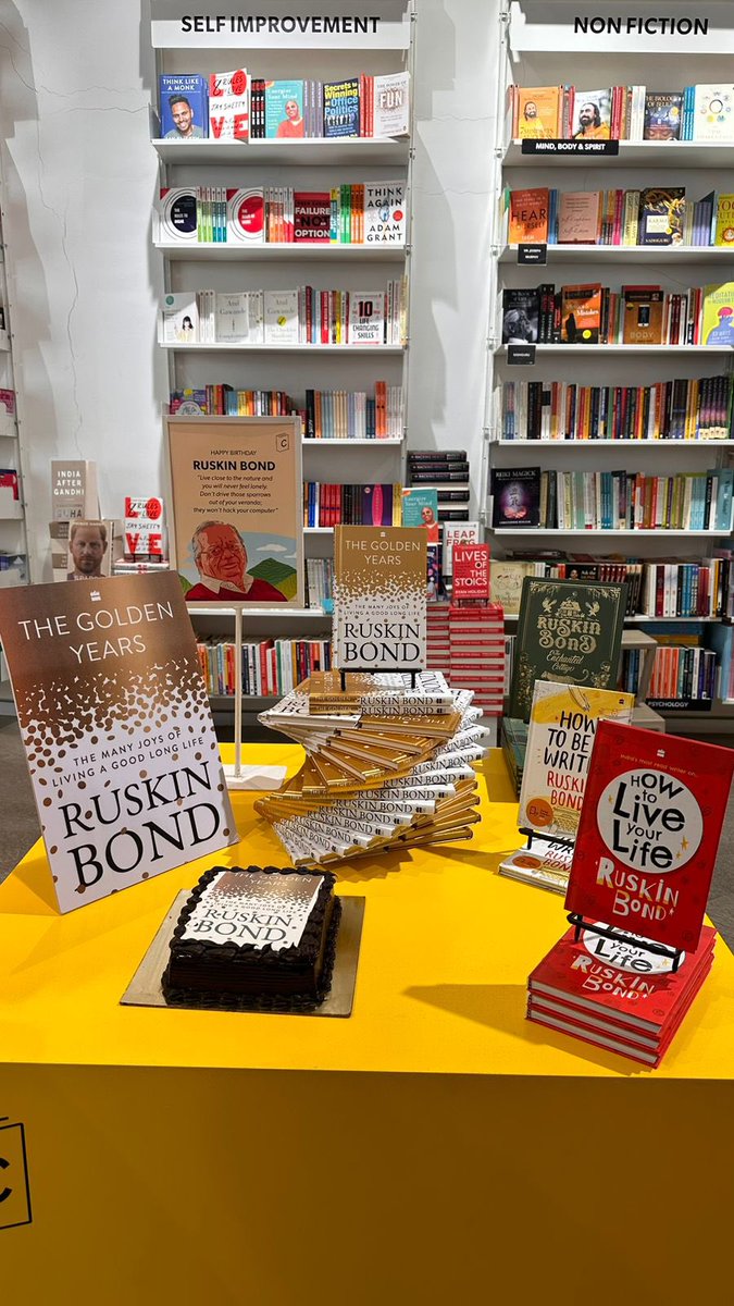 Great to see @crossword_book celebrating birthday of the legend @RealRuskinBond with his new book #thegoldenyears