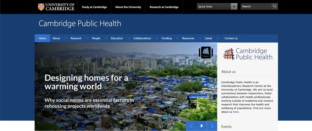 Thank you @CamPubHealth for wonderfully featuring my body of work on #heatstress and built environment -especially linking #climatechange and #publichealth in poverty cph.shorthandstories.com/designing-home… 

@MRC_Epid @arch_cambridge @CambridgeZero @CambridgeGloba1 @Selwyn1882 @wellcometrust