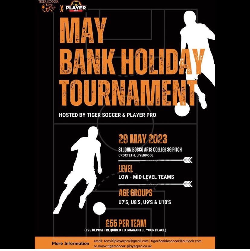 Limited spaces available LOW - MID LEVEL ONLY 👍👍🏾 tournament. Venue St John Bosco 29th May.

DM for more information