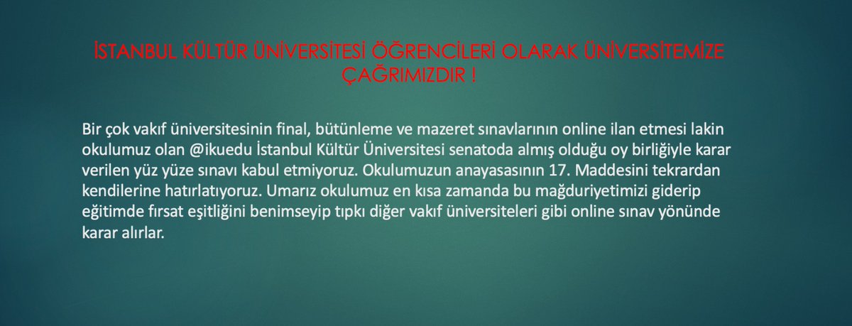 hzyigits's tweet photo. #IKUfinalleronline #eğitimdefırsateşitliği #finalleronline #yök #öğrenciyizmüşterideğil @IKUedu https://t.co/Vrh0tumhdh
