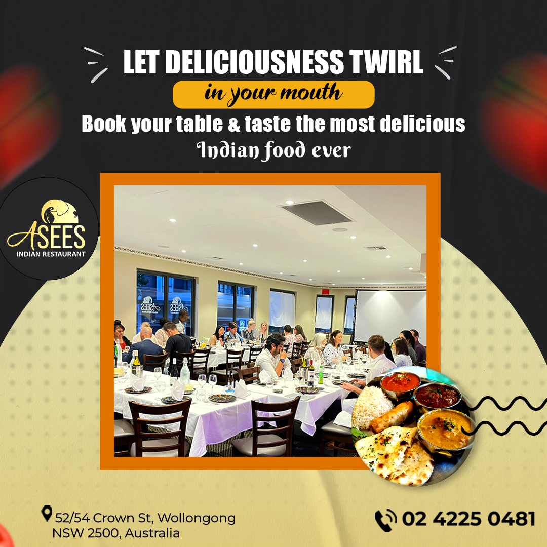 LET DELICIOUSNESS TWIRL IN YOUR MOUTH
Book your table & taste the most delicious INDIAN FOOD EVER
☎️ 02 4225 0481

#aseesindianrestaurant #celebrate #deliciousfood #yammyfood 😋😋#indianrestaurants🍽#palakpaneer #chickenbiryani🍗#indianfoodlovers #indianfoodiesquad  #Australian