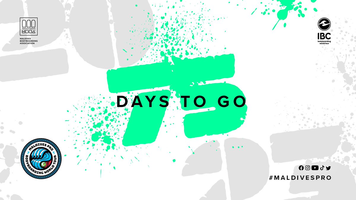 maldivespromv's tweet photo. 75 days until Maldives Pro 2023 🇲🇻
The countdown continues…
@IBCworldtour @mbbamv
#MaldivesPro #IBCWorldTour #75DaysToGo #RoadToMaldivesPro #Bodyboarding #Maldives https://t.co/Edwnsi1Icm