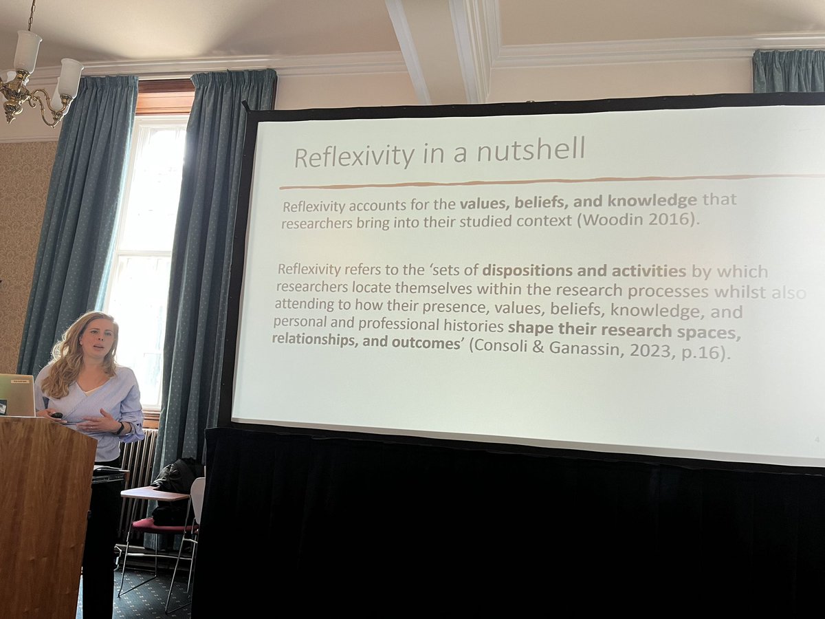 sal_consoli's tweet image. Sara Ganassin’s theoretical journey to reflexivity in research practice #applied linguistics #AcademicChatter @__BAAL @MorayHouse