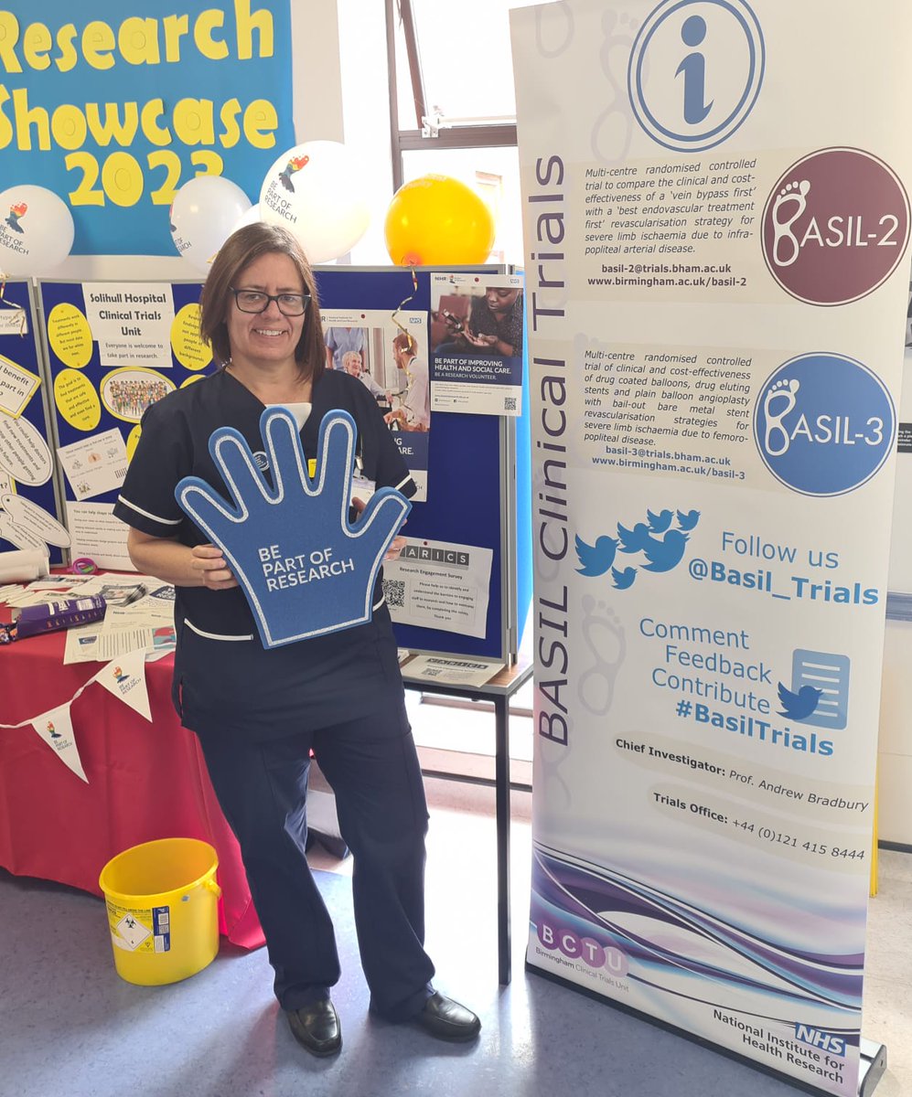 Lisa Kelly, BASIL Research Nurse at Solihull Research Showcase – celebrating BASIL trials for International Trials Day! #bepartofresearch