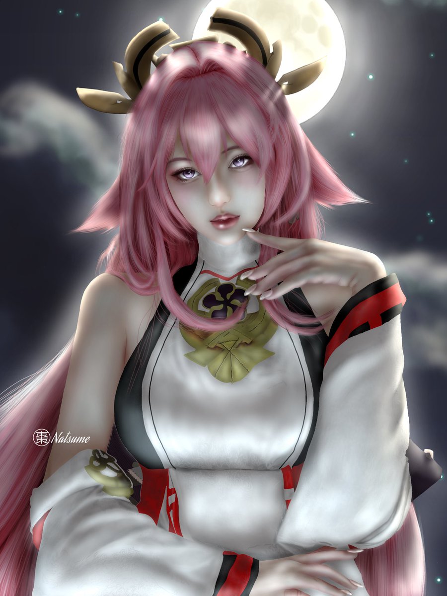 @azeycoser さん「原神 八重神子」描いてみました。 https://t.co/L5DwcFBfrr