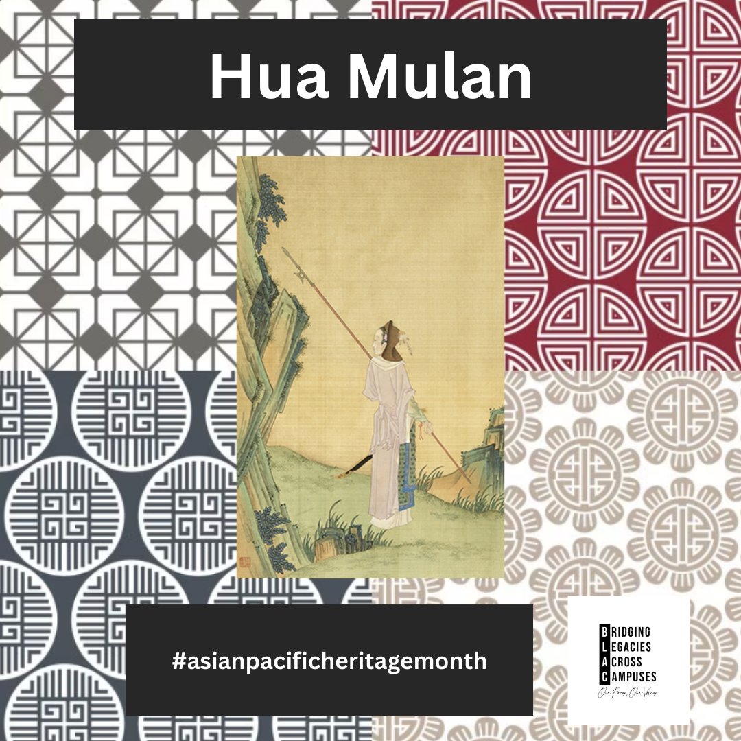 Hua Mulan (5th century): A legendary figure who disguised herself as a man to join the army in place of her father. Her story has been celebrated in Chinese folklore and has inspired numerous adaptations, including the Disney animated film 'Mulan.'

#asianpacificheritagemonth