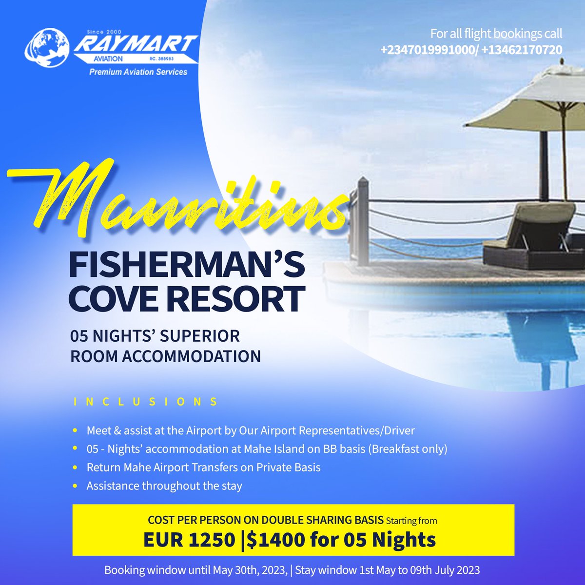 RaymartAviation's tweet photo. 🚨FISHERMAN'S COVE RESORT🚨

This package includes the following:

✅Meet &amp; assist at the Airport by Our Airport Representatives/Driver

✅ 5  nights accommodation at Mahe Island on BB basis (Breakfast only)

 Return Mahe Airport Transfers on Private Basis https://t.co/mAoygkWVTR