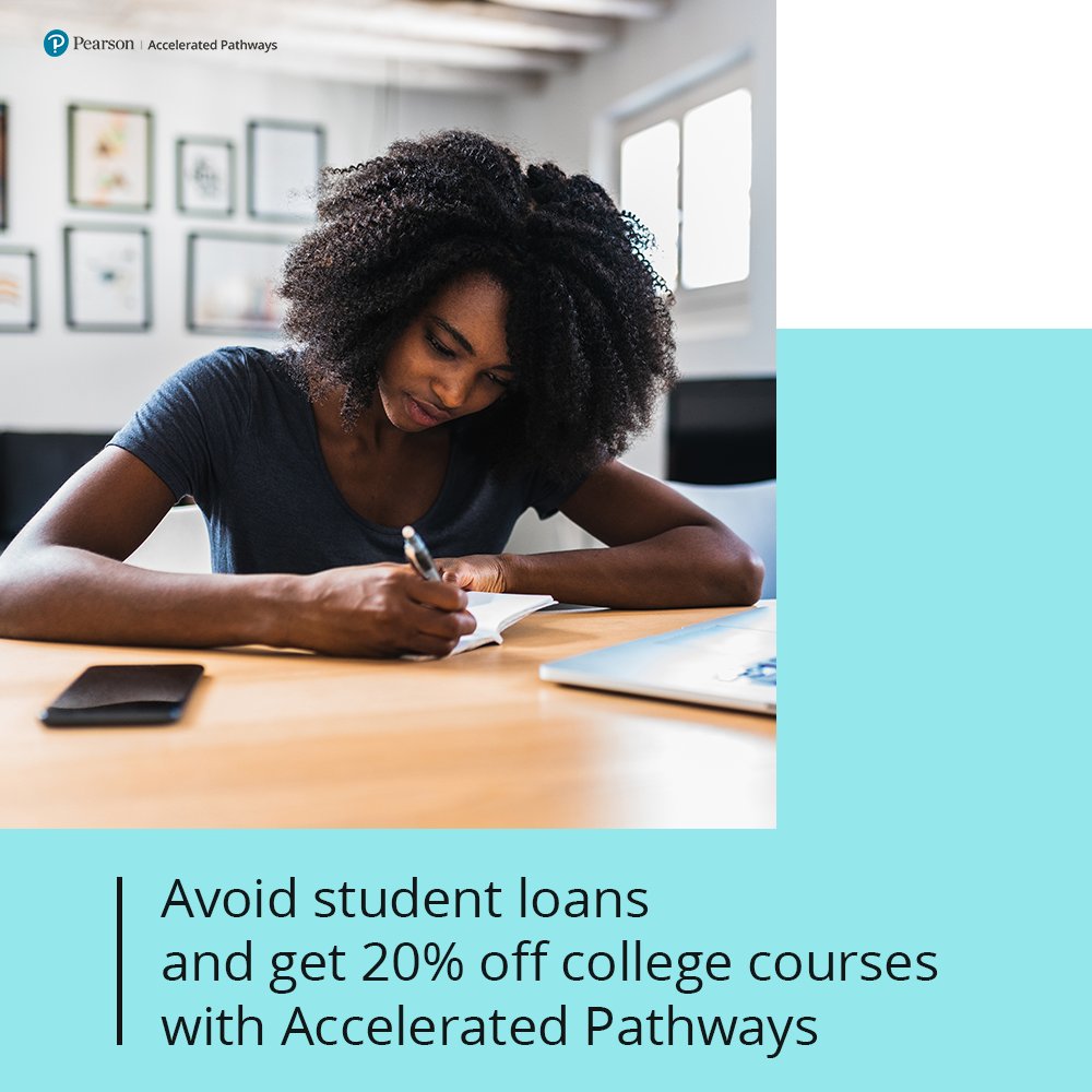 Time is running out to save on college courses! Learn more -> pearsonaccelerated.com/20-off 

#savemoney #debtfreedegree #graduatefaster #careerdevelopment