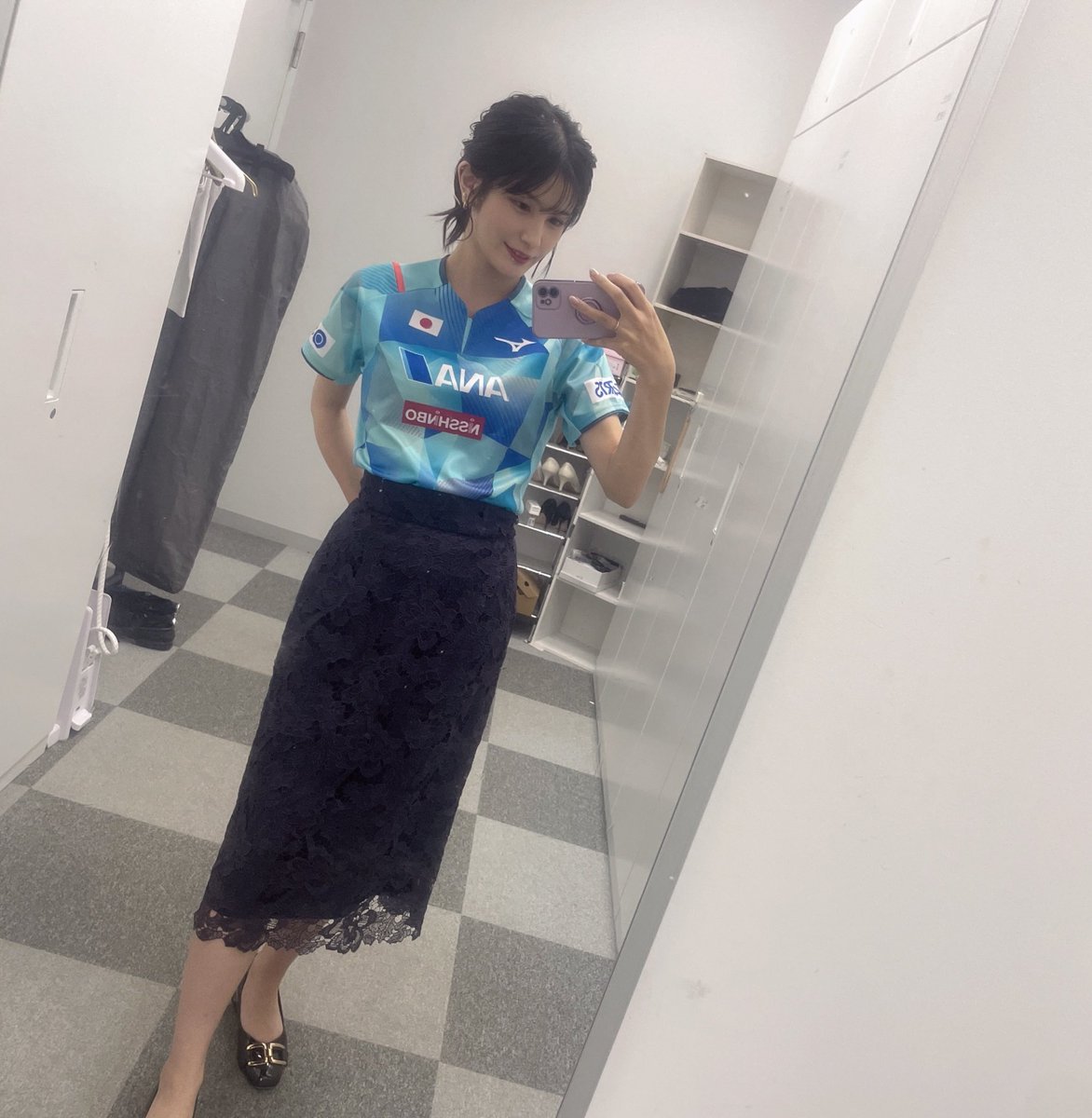 miyu_iketani's tweet image. 今日はミズノです🐳
スカートは
#PROPORTION のものです