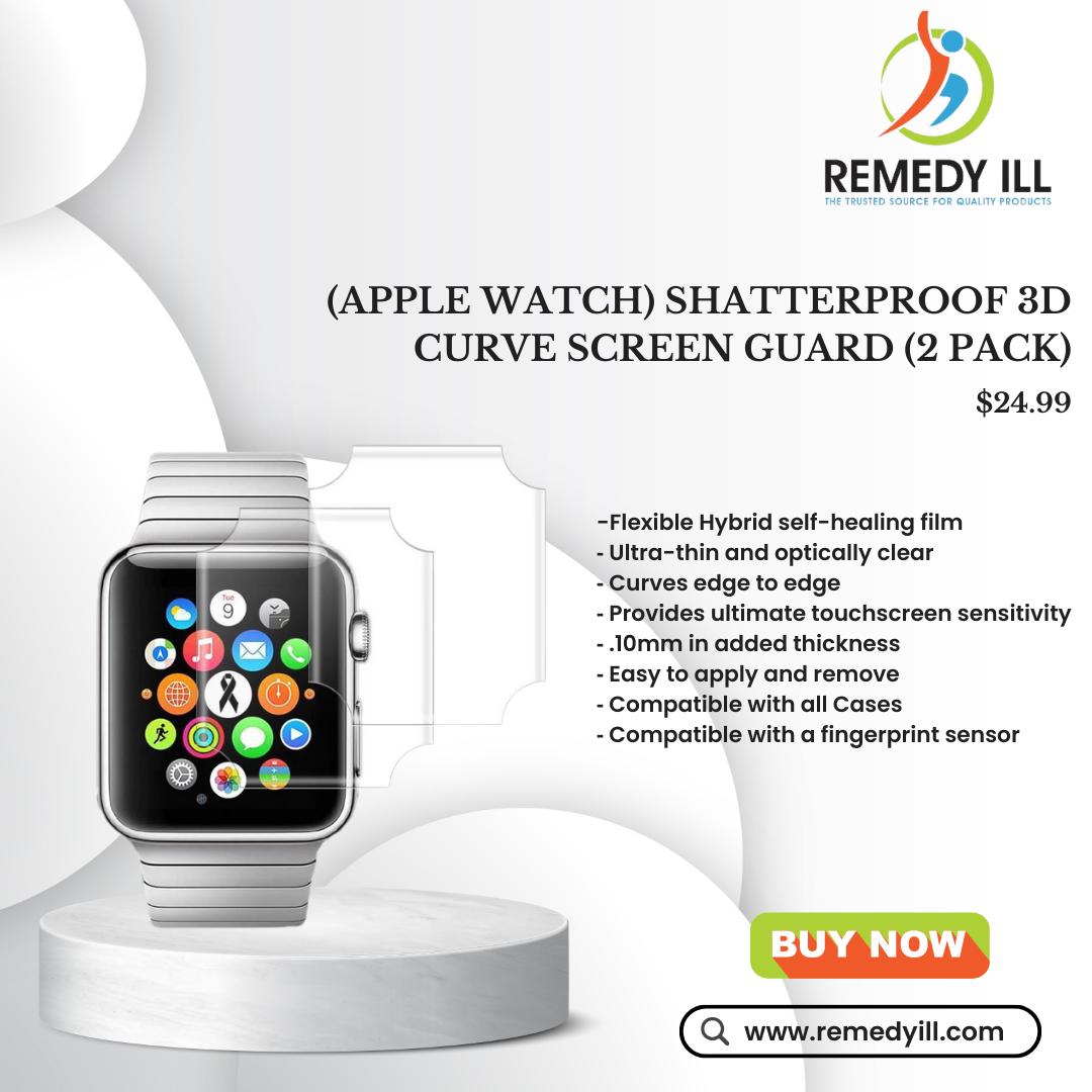 Protect your Apple watch from scratches and cracks with Remedy Ill's shatterproof 3D curve screen guard! ⌚ 

Our 2-pack ensures that you have a backup when you need it most. 

#RemedyIll #AppleWatchAccessories #ScreenProtection