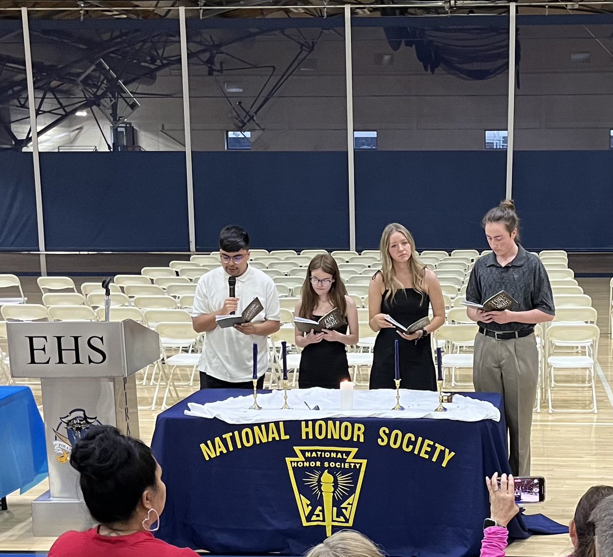I was really proud of Pirate Football players QB Carson Campbell &amp; WR Dylan Noll who were inducted into National Honor Society last night in the Englewood Field House. Congratulations and continued success as “Scholar-Athletes”!!!
#SailsUp
