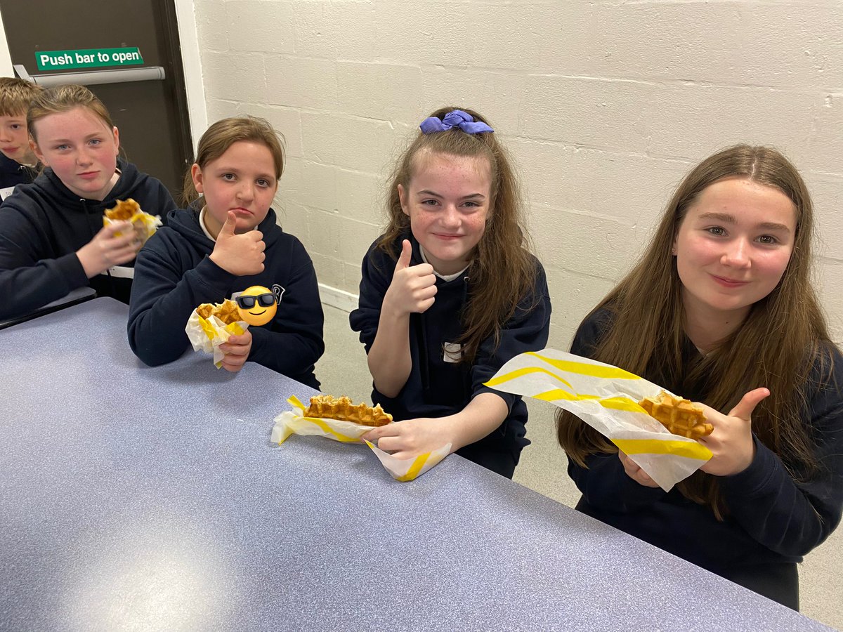 Myself and Mrs McRobbie had the best morning with pupils from <a href="/KeirHardieMem/">Keir Hardie Memorial</a> <a href="/HolytownPS/">Holytown PS & NC</a> <a href="/NewarthillPS/">NewarthillPS</a> <a href="/NewStevenstonPr/">New Stevenston PS & Nursery Class</a> 
They rated the waffles from our canteen 10/10, loved that they got to write on the desks and completed a <a href="/SUBWAY/">Subway®</a> sandwich challenge! 🙌🏼 What a brilliant bunch!