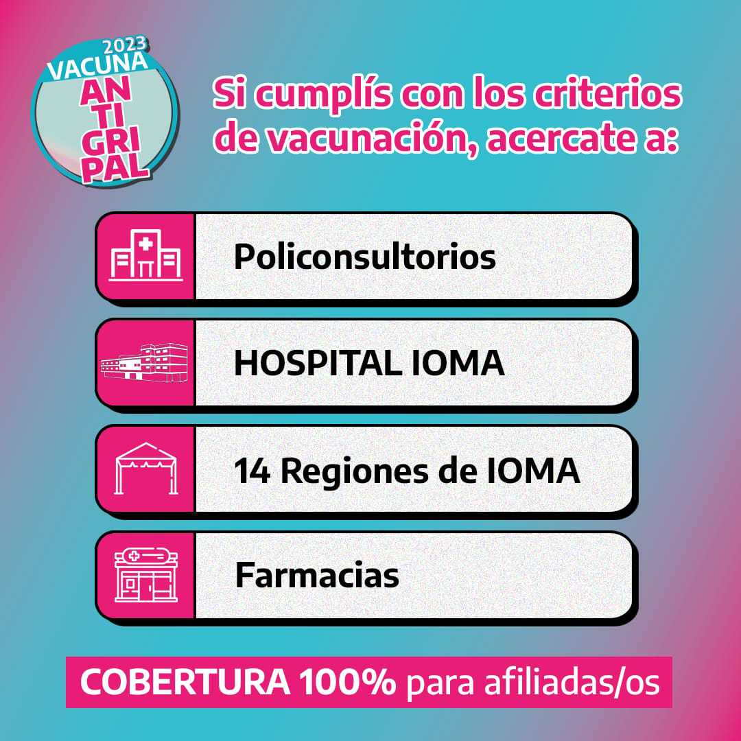 IOMAgba's tweet photo. 💉 #VacunaciónAntigripal para la/os afiliadas/os 💻

Conocé dónde podés vacunarte y accedé a toda la información en el micrositio.

➡️ La vacunación es prevención

#IOMAmiObraSocial #DERECHOalFUTURO https://t.co/Wrfz86Wvx3