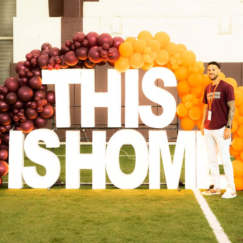 hokiesports's tweet photo. He's back 😎

A former student-athlete for @HokiesMBB and @HokiesFB, Devin Wilson (@DevWil_XI) returns to Blacksburg and will be the @VTMonogramClub's director of student-athlete alumni engagement.