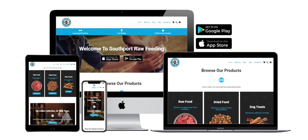 BlueCowDigital's tweet photo. Our expert team of web designers and developers have been working with Southport Raw Feeding bringing their vision to life!

We love the App Integration feature enabling customers to view &amp; purchase products digitally 

Contact us today for a quote if you want an app! https://t.co/i4iPZwmwN3