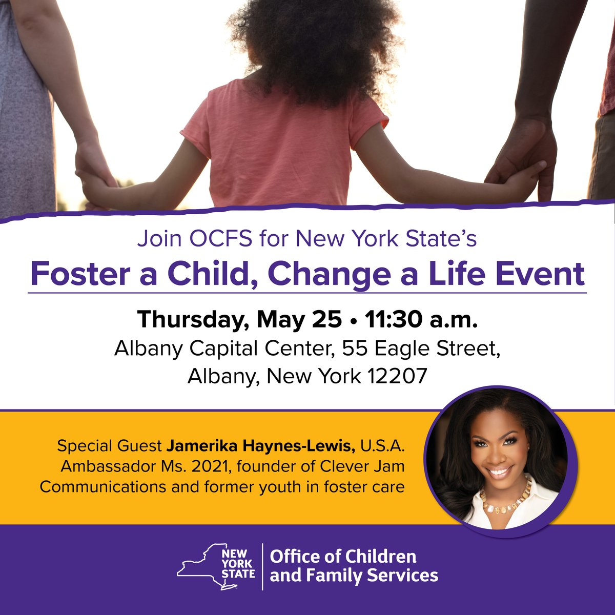 Youth in #fostercare need love and stability. Next Thursday come hear from @CleverJamComms and other prominent voices about how you can #FosterAChildChangeALife by opening your heart and home to these special children!