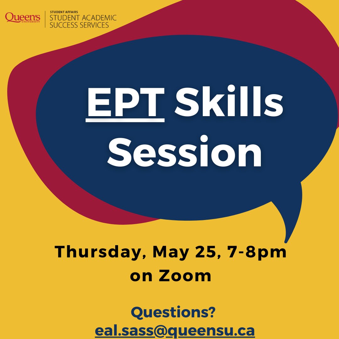 Taking the EPT? Join our Skills Session on Thusday, May 25th. #linkinbio