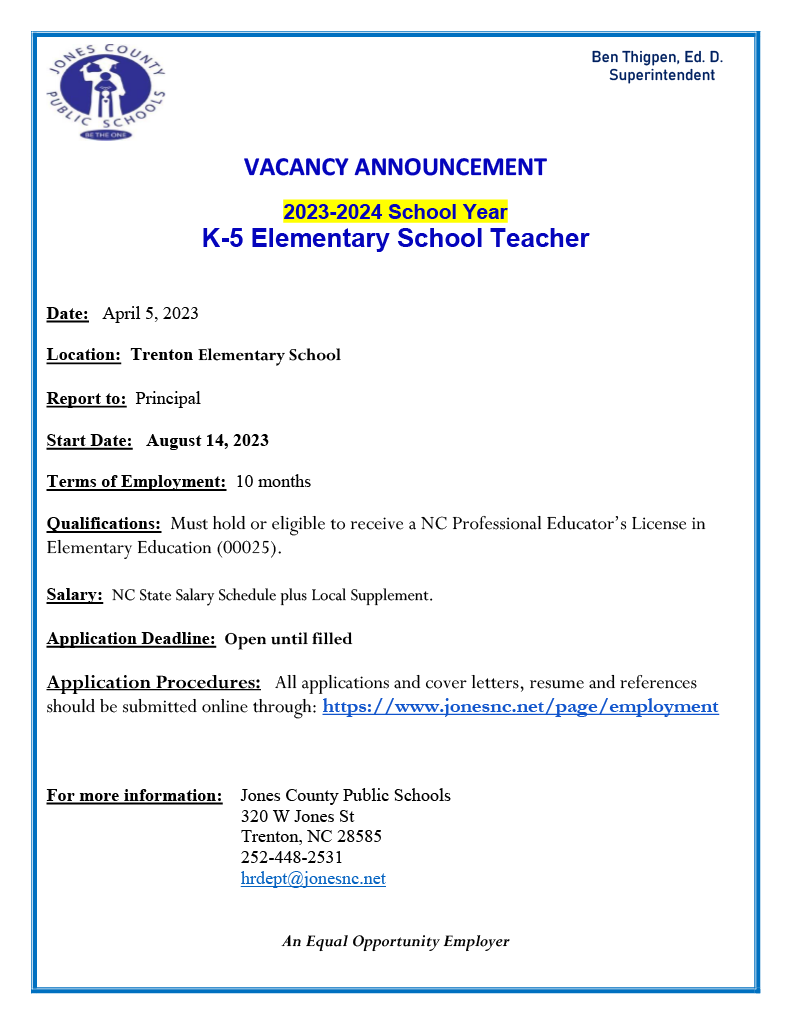 Mustangs_of_MES's tweet photo. Employment Opportunity for 2023-2024 School Year https://t.co/AKwnAKH7FU