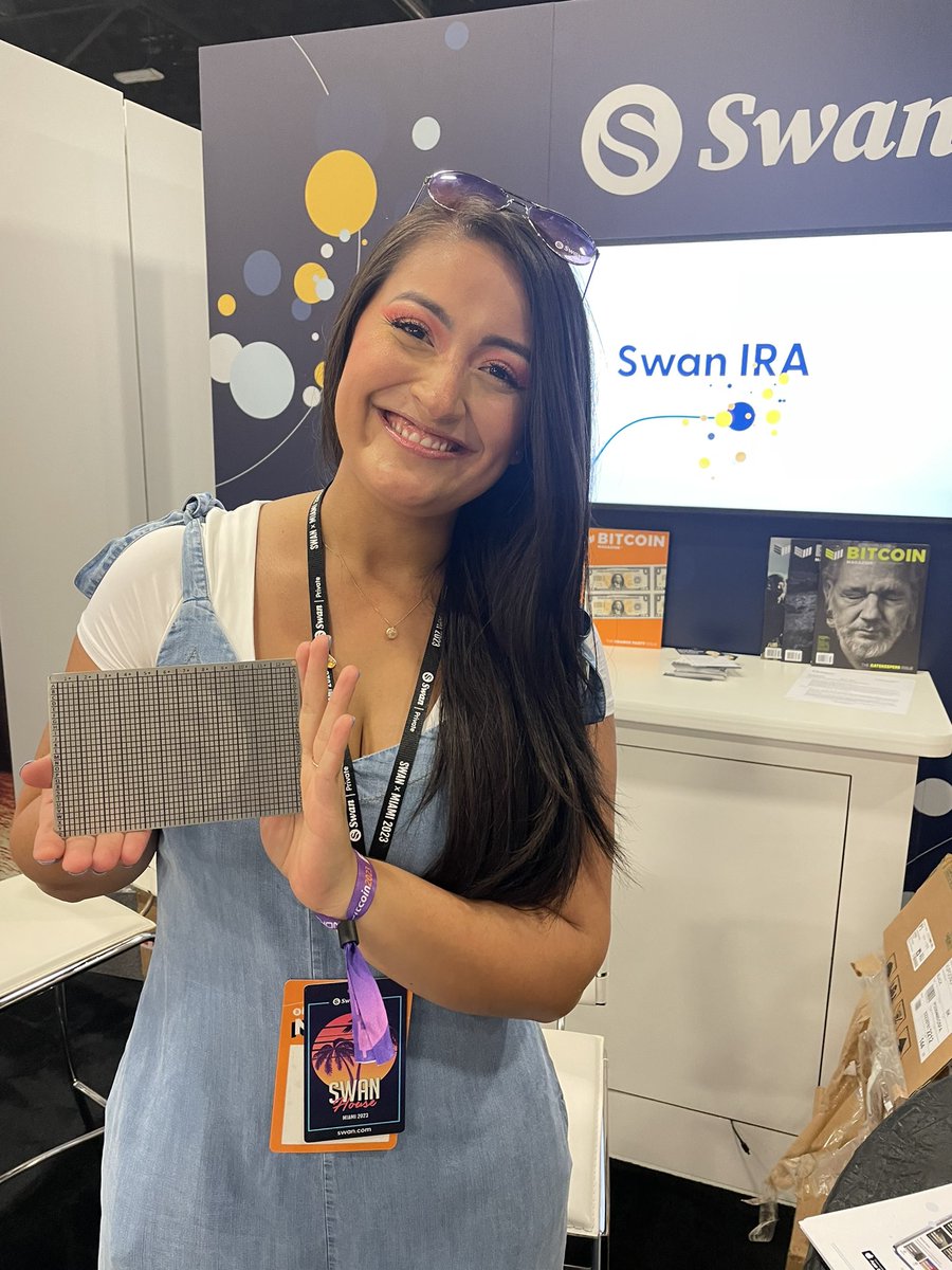 SPOTTED: <a href="/camilacampton/">Camila Campton 🧡</a> with the limited-edition Swan <a href="/BitPLATES/">BitPLATES - Bitcoin Backup</a> at <a href="/TheBitcoinConf/">The Bitcoin Conference</a>! ⚡️