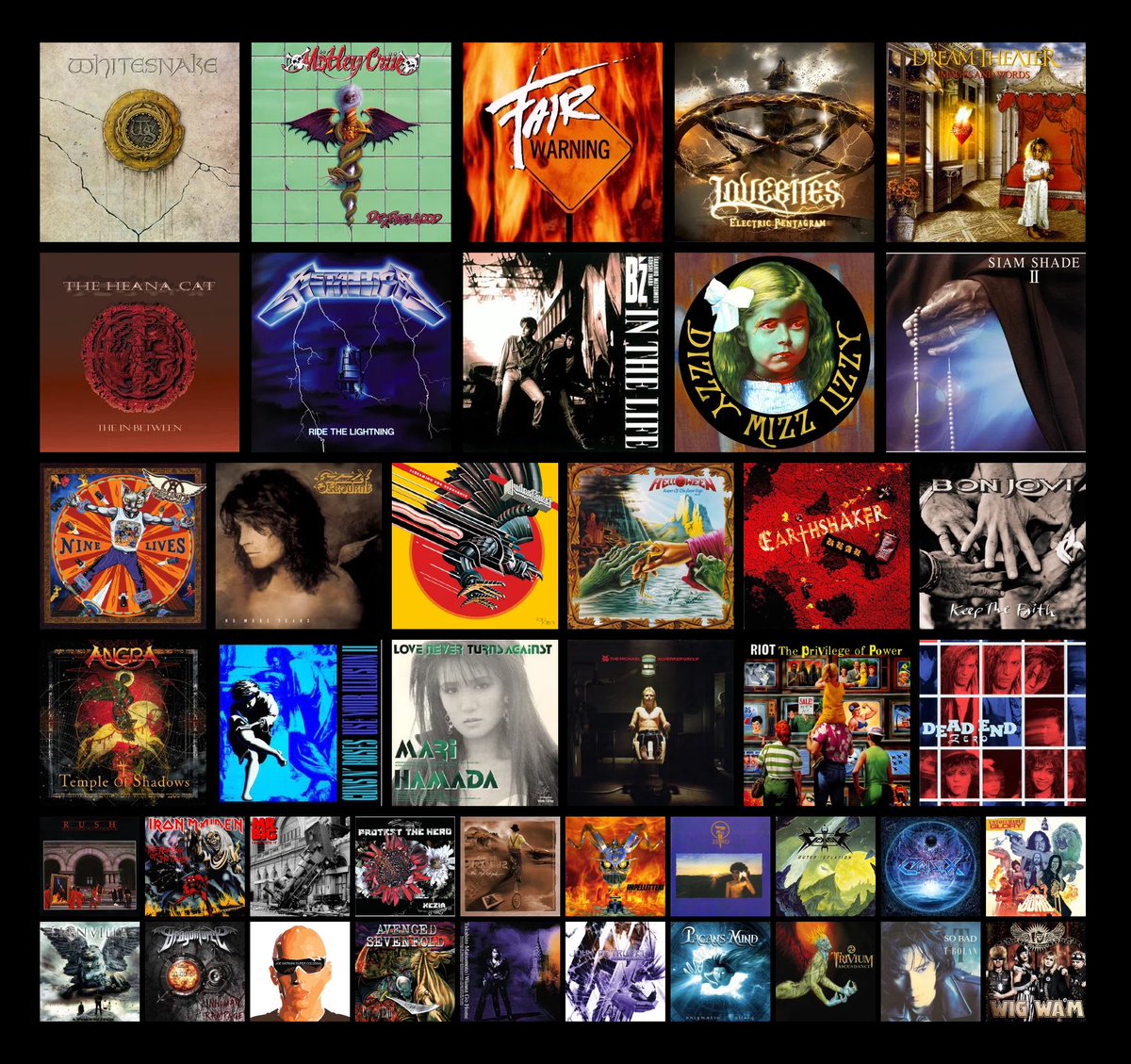 Enigmachine666's tweet image. #私を構成する42枚

中学時代から今までを振り返ってみたらこうなった。

HR/HM、日本、インストがごちゃまぜ。