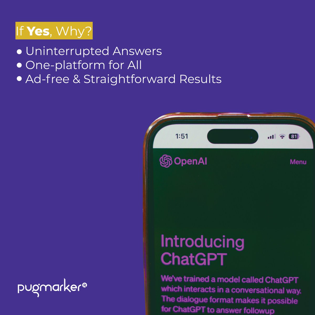 PugMarker's tweet photo. Will ChatGPT take over Google, like how Google took over Yahoo? More on Marketing &amp; Tech here
👉 https://t.co/egelhloZ1y

#ChatGPT #AI #Google #Yahoo #Technology #SearchEngines #AITools https://t.co/FecAU16KLE