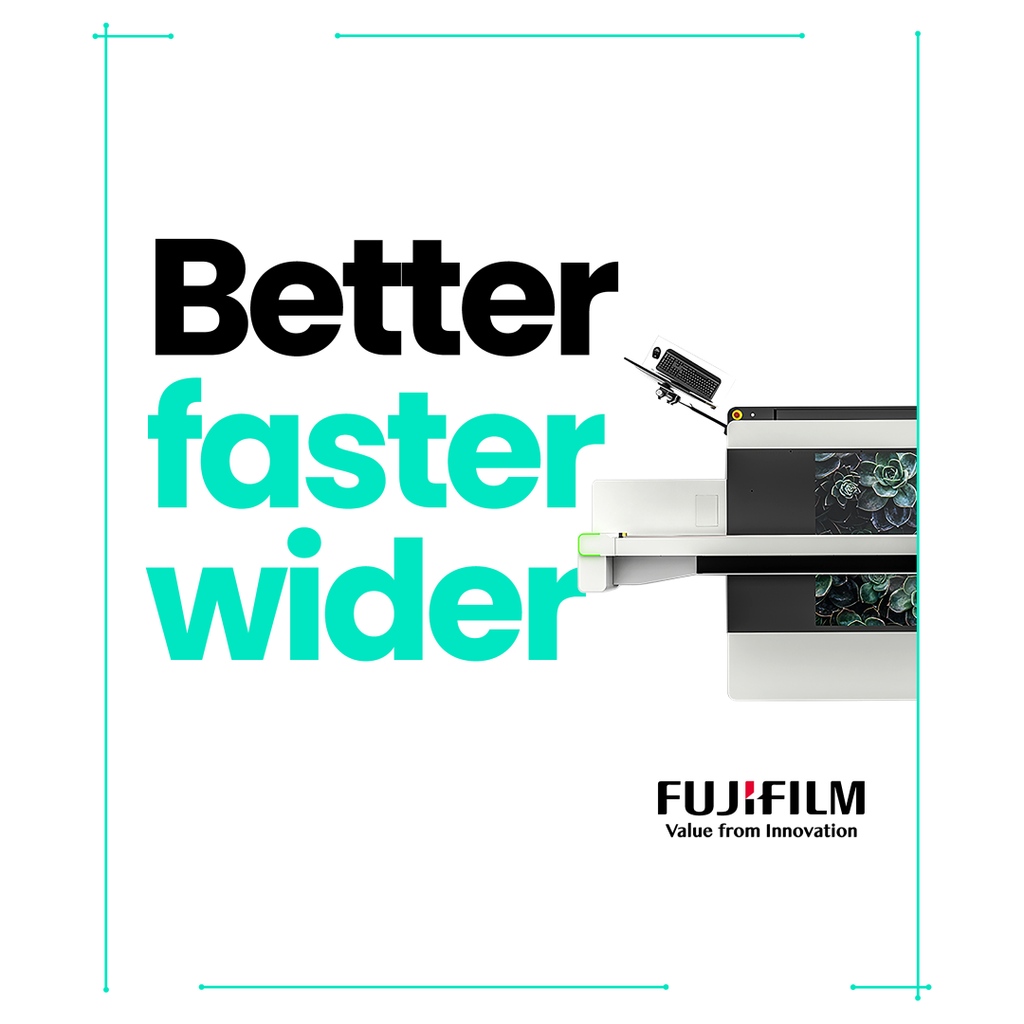At FESPA this May 23-26 you’ll discover exciting developments to our Acuity range.

We’ll also be showcasing our partnership with industrial manufacturer Barberan, bringing single-pass inkjet to the sign and display market.

See us on Stand B10 in Hall A1
print-emea.fujifilm.com/fespa23/