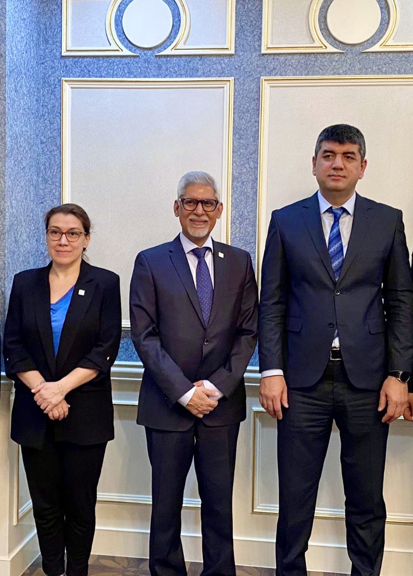 Good meeting with <a href="/MOFA_Tajikistan/">MFA Tajikistan</a>'s Dep. Min. Sharaf Sheralizoda  on special context of landlocked countries in a humanitarian situation, follow up to global water conference and climate crisis etc. We together with <a href="/redcrescent_tj/">Red Crescent Society of Tajikistan (RCST)</a> agreed to work together on these issues.