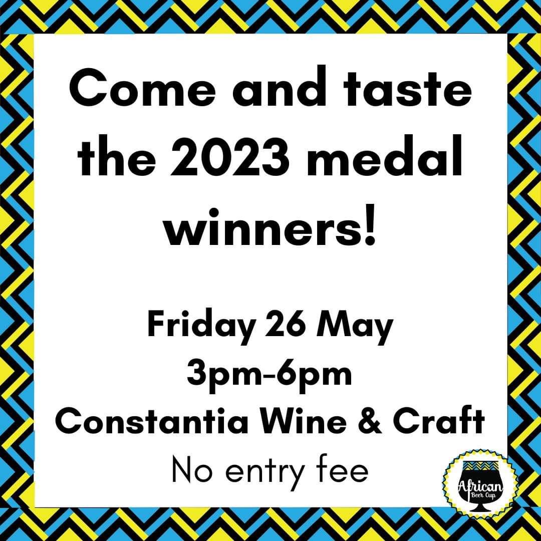 Join African Beer Cup founder <a href="/LucyCorne/">Lucy Corne</a> and a host of award-winning brewers to taste some of the 2023 African Beer Cup medalists next Friday at Constantia Wine and Craft . Lots of this year's winning beers will be available for purchase. Perfect way to start a weekend!