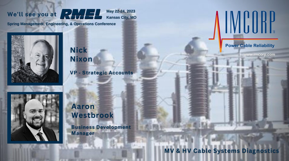 IMCORPtech's tweet photo. Catch up w/ IMCORP @RMELAssociation's Management, Engineering & Operations Conference to talk about 10x increases in your cable system reliability & underground operations team's efficiency, & improved safety metrics.
We do cable reliability, better
#IMCORP #knowledgeispower ⚡️ https://t.co/z4R237y5js
