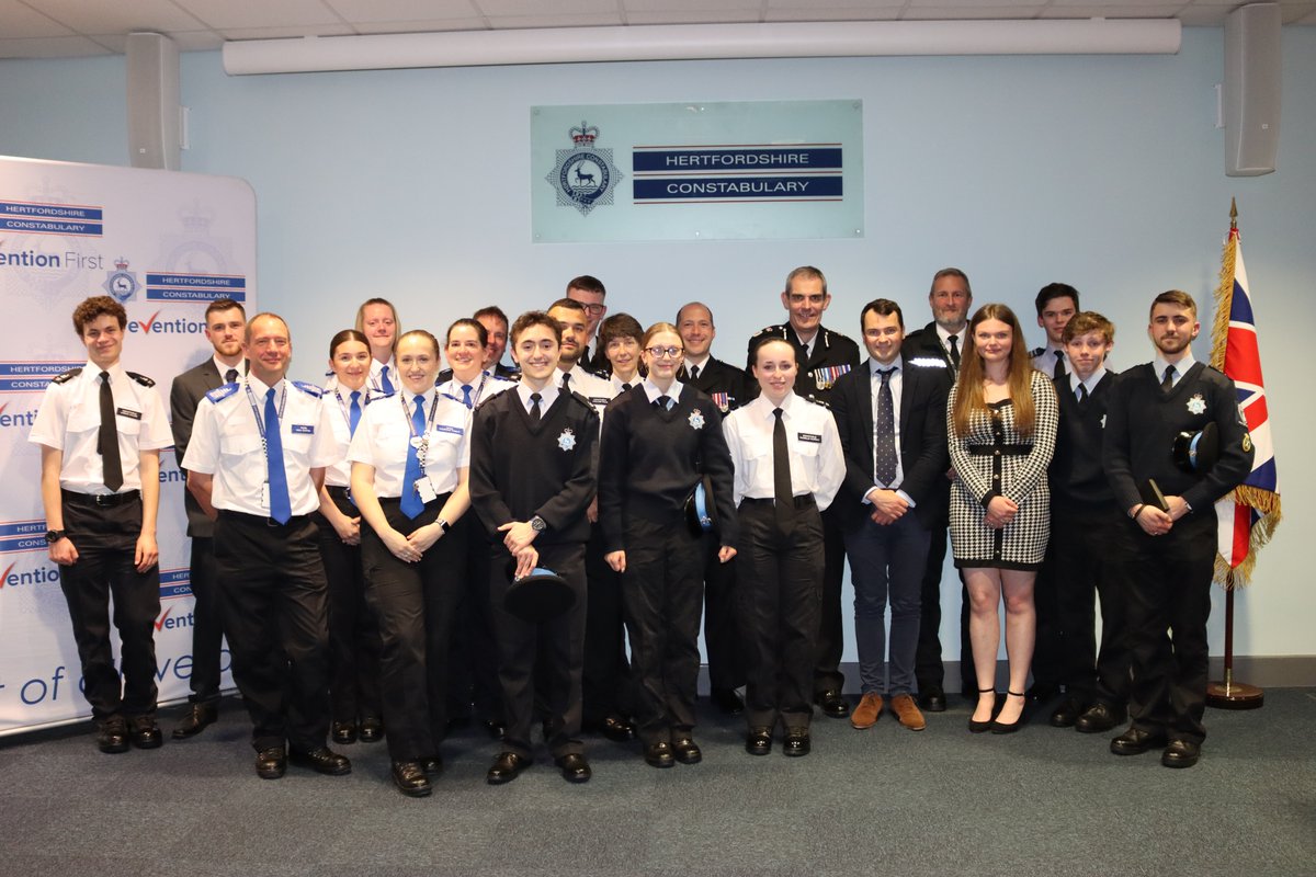 HertsPolice's tweet photo. We celebrated the hard work and dedication of our Police Support Volunteers during our annual Citizens in Policing Awards last night 🎉 Volunteers came together with family, friends, police officers and staff to mark another incredible 12 months 👏

👇

https://t.co/nVjglPHOu5 https://t.co/PMLhGze1GU