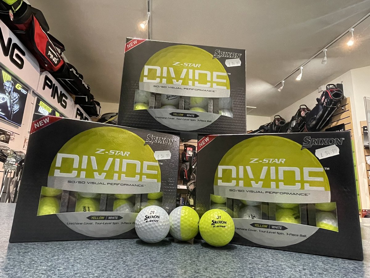 YorkGolfRange's tweet photo. NEW STOCK ALERT‼️🚨

SRIXON Z STAR TOUR DIVIDE⚪️🟡

FEATURING:

🟡 Maximum spin
⚪️ NEW FastLayer DG Core
🟡 NEW spin skin+
⚪️388 speed dimple pattern

Grab a box today before they sell out! 

12pck £34.99
3pck £9.99 https://t.co/8AoEGmBRsn