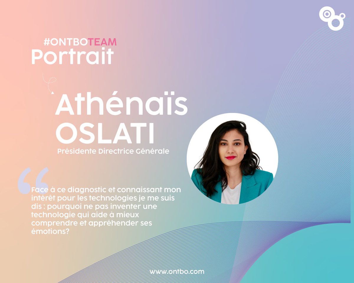 ONTBO_AI's tweet photo. #ONTBOTEAM 

@Athenais_Oslati, notre PDG, a fondé ONTBO en 2021. Connaissez-vous son histoire ? 

À l'image de notre entreprise, elle est rythmée par les émotions et le manque d'acceptation de la #SantéMentale dans notre société.

Son histoire → https://t.co/tmKaKu9PzW https://t.co/KUCE0FuRLC