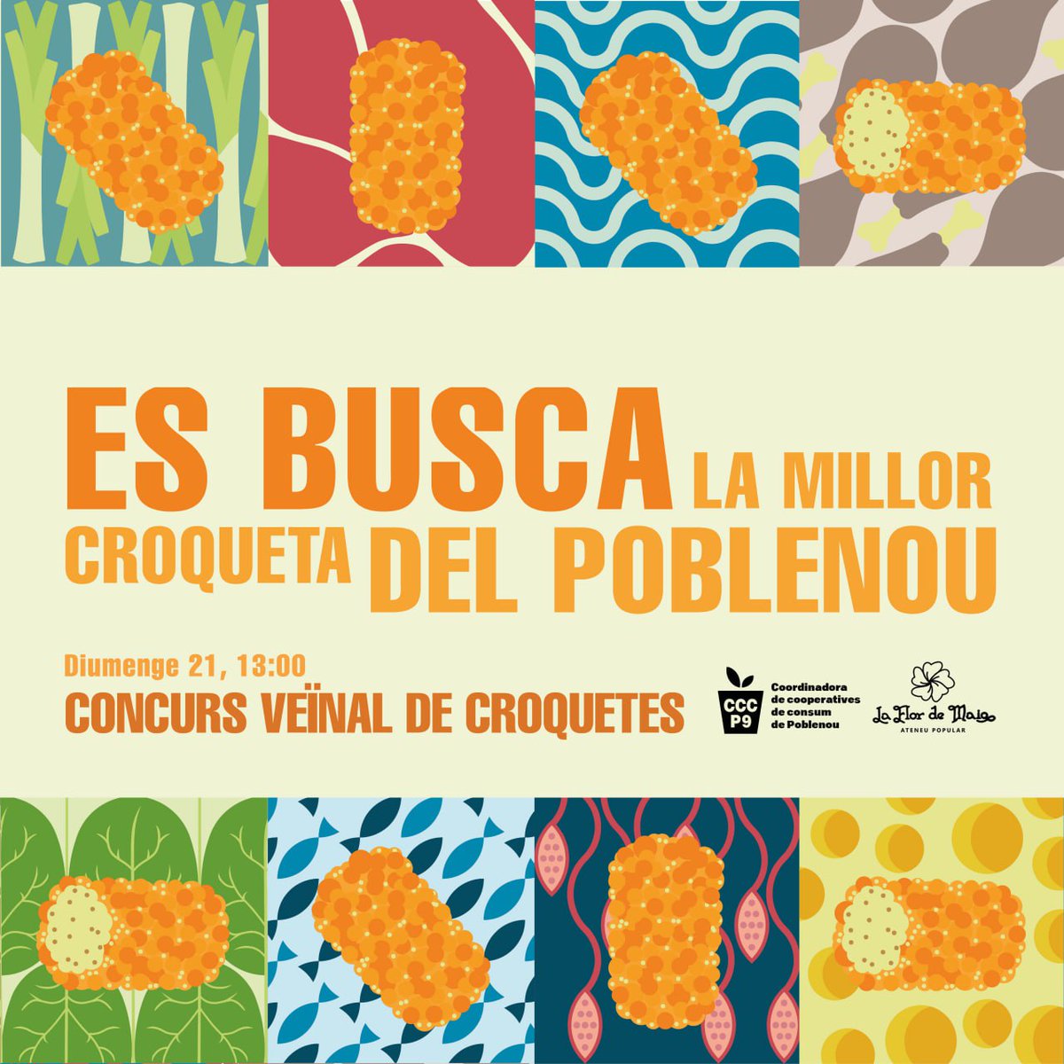 PebreRoigCoop's tweet photo. Ja són aquí les Festes de Maig a #Poblenou!🌸
Aquest cap de setmana a les sòcies de la cooperativa ens posseeix l'esperit festiu poblenoví 🏭 i ho donem tot!🥳 

No us perdeu ⬇
1️⃣ Divendres, dissabte i diumenge tothom a @FlordeMaig concerts 💃 tallers i paella!🥘
2️⃣ Demà les sòcies visitem el @FoodCoopBCN 🛒
3️⃣ Dissabte migdia, botifarrada de @Octubre_P9 🌭
4️⃣ Diumenge paradeta  a la Rambla Poblenou amb @Cccp9P @stopagroparc ✊🌱
5️⃣ Diumenge migdia, concurs de croquetes! 🏆

📢Tothom al carrer! Encara que plogui!☔️ Son #FestesDeMaig