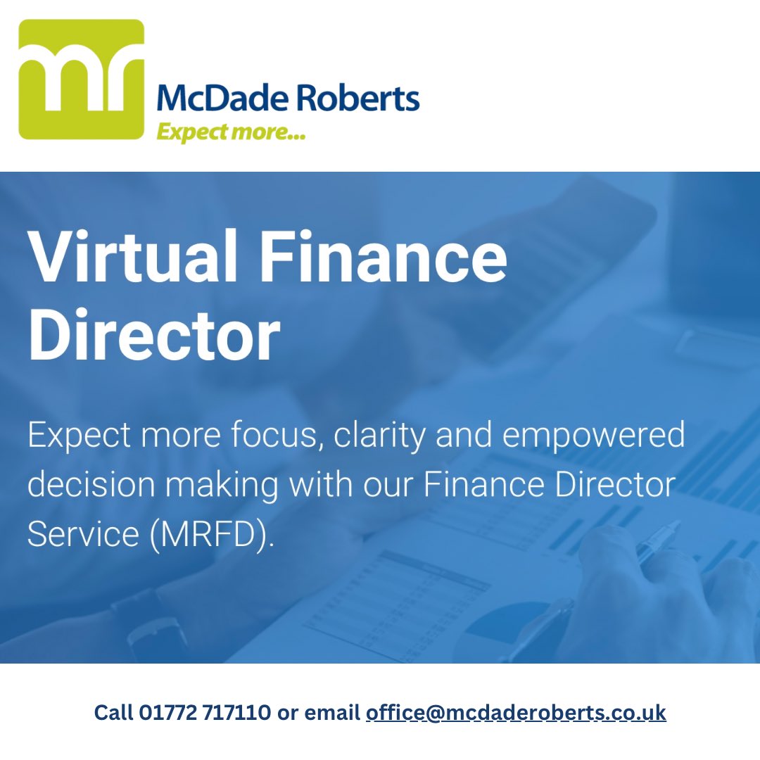 Our MRFD Service can help you for a quarter of the cost of employing an in house FD. 

Get in touch for info.

#business #accountant #accounting #businessgrowth #finance #wealthmanagement #financedirector