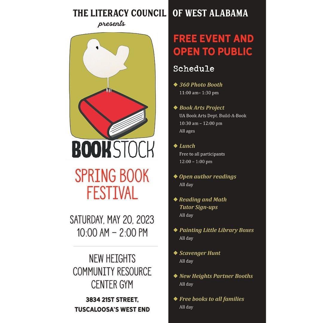 Free books and family fun! Join us for @Literacy_WestAL Bookstock 2023!!!