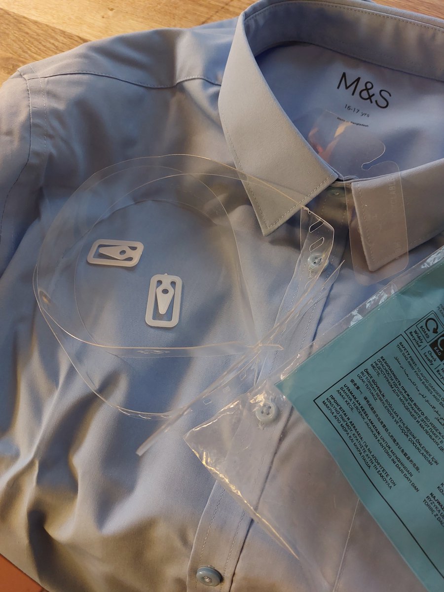 Dear <a href="/marksandspencer/">M&S</a> PLEASE STOP using plastic to hold shirt collars in place. Am pretty sure us humans can cope with slightly crumpled clothing but our environment cannot process the plastic!!!!! Thank you 🙄