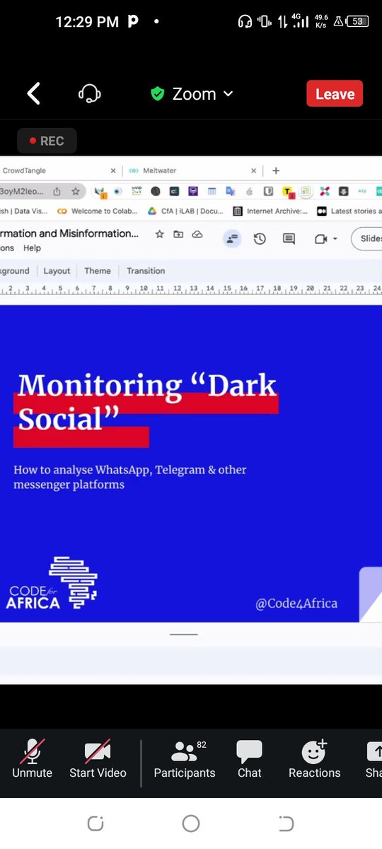 NWOKOCHASMITHC's tweet photo. It was such an amazing session today, during CODE FOR AFRICA final Advance Social Media Investigation Training on "Monitoring Dark Socials". Facilated by Ivan #Code4Africa
@Code4Africa
@josephdokhare
@PHWAKAWAKA https://t.co/ju9JP2bPgJ