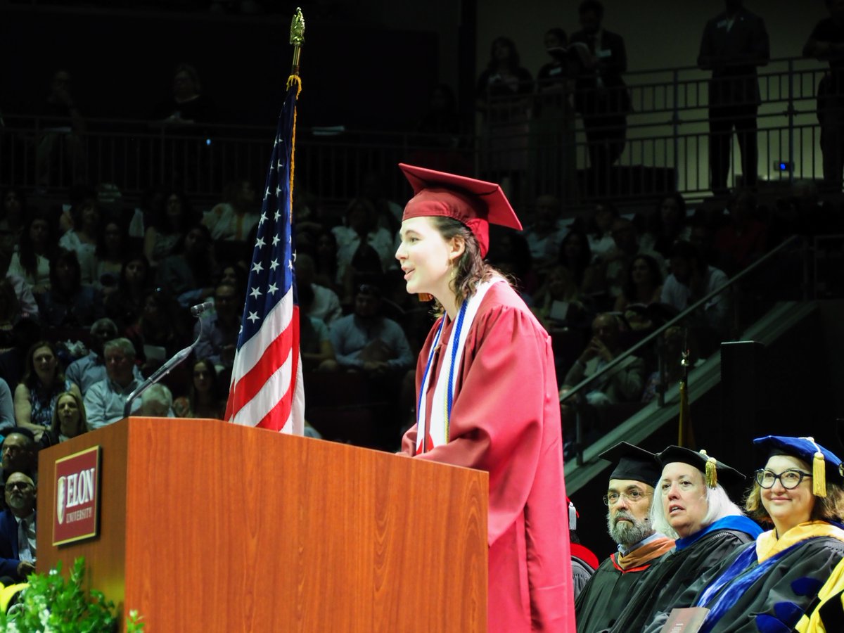 "Go out into the world with great expectations. Adjust as needed. We’re tough. We can handle it. Take a breath, center yourself and be proud of the work you have done here." — Lily Kays '23, senior class president #ElonGrad #Elon23