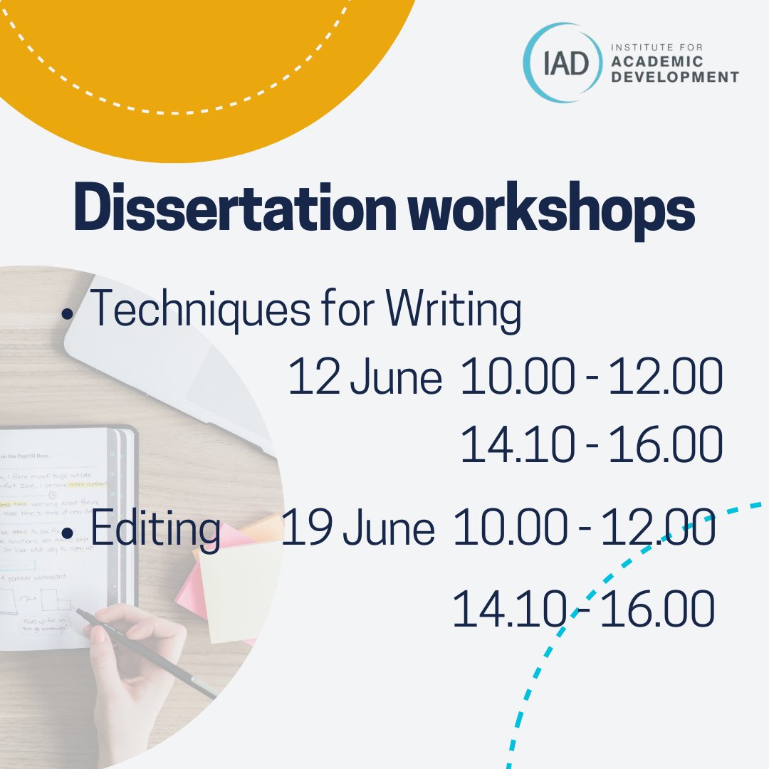 Calling all Econ #PGT students! Want some writing and editing tips for your #dissertation?

Book IAD workshops to have more resources at your disposal!
edin.ac/3WyAK65
