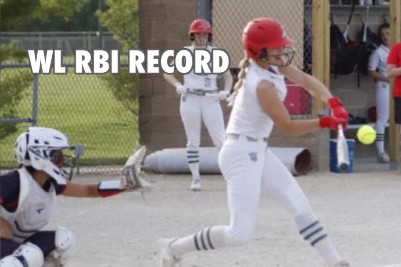 TeamWLSoftball's tweet photo. With her 8 RBI Wednesday at Clinton Prairie, @AdrianneTolen broke the all time WL RBI record!! Congrats, AT— hard work pays off!! #JustAJunior 🔥 https://t.co/5sroTLGkKE