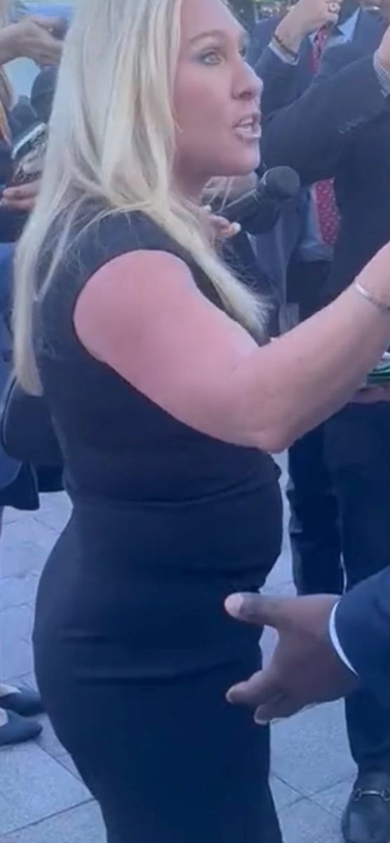 🚨 NEW: rumors are swirling that Majorie Taylor Green (recently divorced) is pregnant with a child out of wedlock… her supporters argue she's a good Christian woman — and that it's merely her beer belly