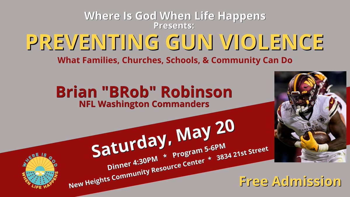 It's going to be a busy weekend at New Heights Community Resource Center! Come for Bookstock and stay for free dinner and learn more about preventing gun violence from Brian Robinson, Jr. It's going to be an amazing event! @MikeDaria @tidecam