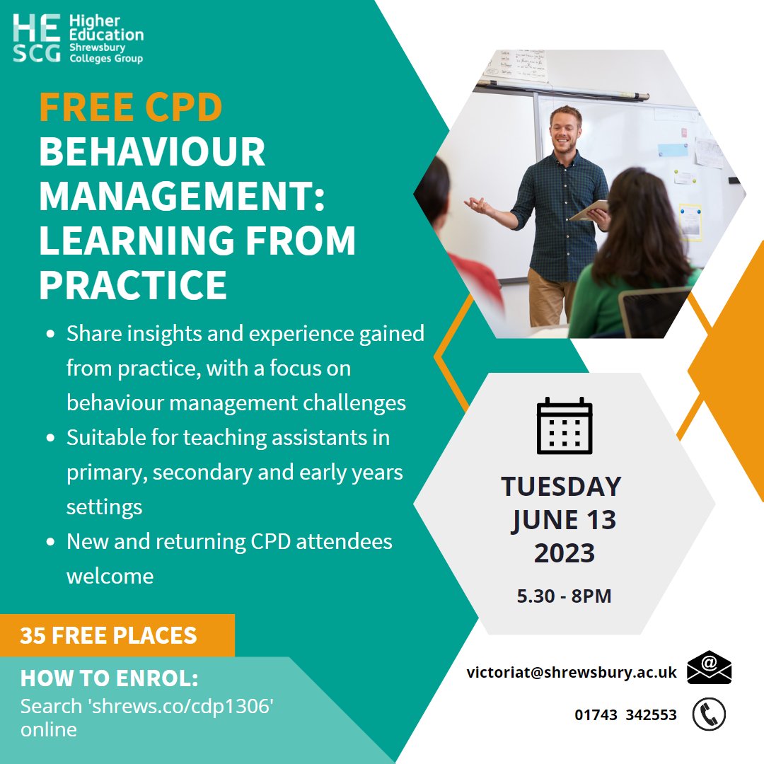 Following on from the success of our first free CPD event for teaching assistants in February we are delighted to announce a second event. This event will take place in our Higher Education Centre at our London Road Campus. Book your place here: eu1.hubs.ly/H03QccG0